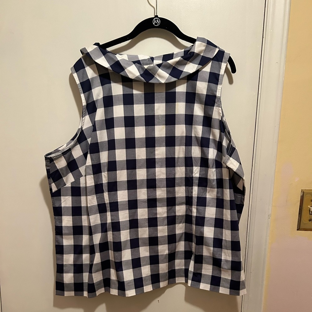 Talbots Blue and White Gingham boatneck top.